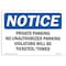 Signmission OSHA, Private Parking No Unauthorized Parking, 14in X 10in Rigid Plastic, 10" W, 14" L, Landscape OS-NS-P-1014-L-17821 - alternate 1